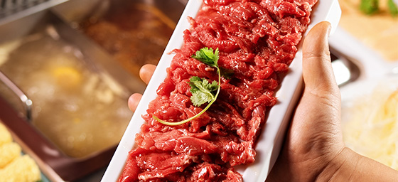 Hand-cut beef for hotpot