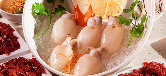 Fresh seafood for hotpot